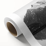 Rolled canvas showcasing a serene lakeside landscape design, featuring vibrant blue waters and lush green foliage, ideal for home decor and artistic display.