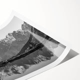 "Rolled landscape wall art print showcasing tranquil lake scenery with vibrant colors and intricate details, ideal for home decor and artistic displays."