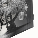 Close-up of a stunning acrylic glass wall art collection showcasing serene landscapes and tranquil lakes, perfect for home decor enhancement and nature-inspired aesthetics.