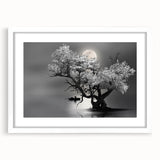 Framed wall art collection showcasing serene lake landscapes, featuring a white mat and elegant frame, ideal for enhancing home decor. Perfect for nature lovers.