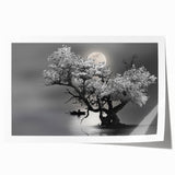 Rolled print showcasing a serene landscape lake design with vibrant blues and greens, ideal for home decor or art collectors, elegantly packaged for delivery.