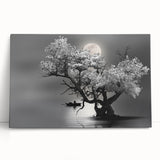 Stretched canvas wall art showcasing a serene lake landscape design, featuring vibrant blues and greens, perfect for enhancing modern home décor.