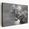 Stretched canvas wall art showcasing a serene lake landscape with vibrant colors and intricate details, perfect for enhancing home decor and creating a calming atmosphere.