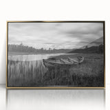 Framed acrylic wall art showcasing a serene lake landscape with golden hues, perfect for enhancing home decor. Ideal for nature lovers and art enthusiasts.