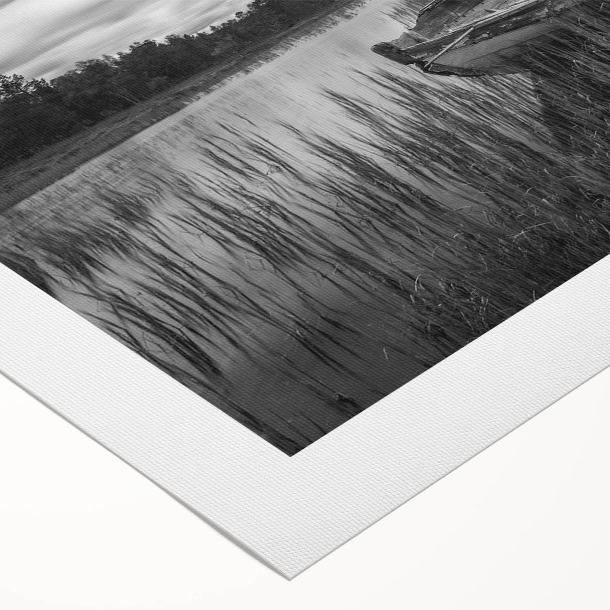 Vibrant rolled canvas artwork depicting serene lake landscapes with reflective water and lush greenery, ideal for home decor or art collectors, showcasing natural beauty.