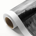 Vibrant rolled canvas art depicting a serene lake landscape at sunset, showcasing rich colors and intricate details, ideal for home decor enhancement.