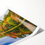 Stunning landscape wall art print showcasing serene blue lakes surrounded by lush greenery, rolled and ready for display in home decor. Ideal for nature lovers.