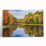 Stretched canvas wall art collection showcasing serene landscapes and tranquil lakes, featuring vibrant colors and intricate details, ideal for home decor.