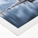 Vibrant rolled canvas artwork showcasing a serene landscape with tranquil lakes and lush greenery, perfect for enhancing home decor and creating a peaceful ambiance.