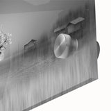 Close-up of a stunning acrylic glass wall art piece showcasing a serene lake landscape, featuring vibrant blues and greens, perfect for home decor.