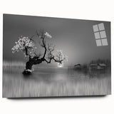 Acrylic wall art piece showcasing a serene lakeside landscape with vibrant colors and intricate details, designed to enhance any modern home decor.