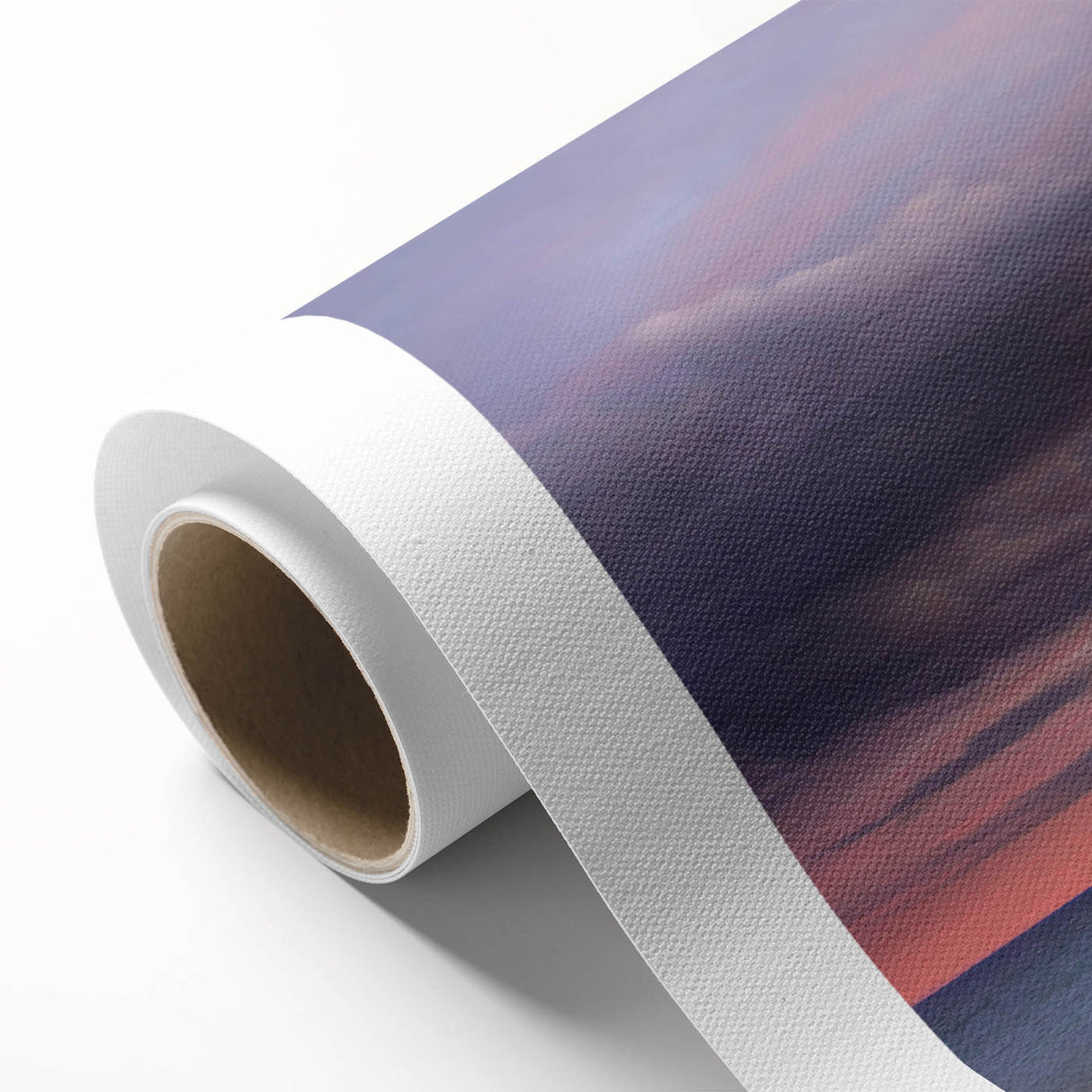 Rolled canvas art print showcasing a serene lighthouse landscape design, featuring soft blue and white hues, ideal for coastal-themed decor or serene home ambiance.