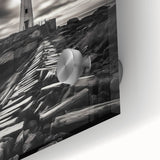 Close-up of a vibrant acrylic glass artwork showcasing a scenic lighthouse design, perfect for coastal-themed decor, enhancing any interior space with color and charm.