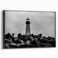 Framed canvas wall art depicting a scenic lighthouse landscape design with vibrant colors and detailed textures, perfect for enhancing home decor.