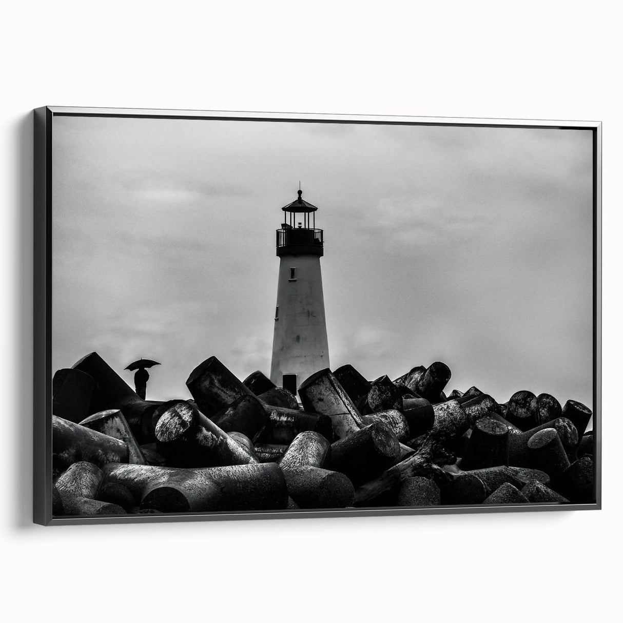Framed canvas wall art depicting a scenic lighthouse landscape design with vibrant colors and detailed textures, perfect for enhancing home decor.