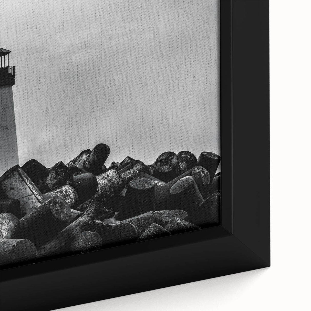 Framed canvas wall art featuring a serene lighthouse landscape design, showcasing vibrant colors and intricate details, perfect for coastal-themed decor.