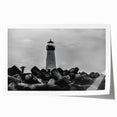 Rolled print showcasing a vibrant lighthouse landscape design, featuring rich colors and detailed textures, ideal for coastal-themed home decor. Perfectly packaged for safe delivery.