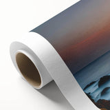 Rolled canvas wall art showcasing a serene lighthouse landscape with vibrant colors, perfect for coastal-themed decor, packaged securely for delivery.