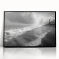 Framed acrylic wall art showcasing a vibrant lighthouse design, set against a striking black background, perfect for coastal-themed decor.