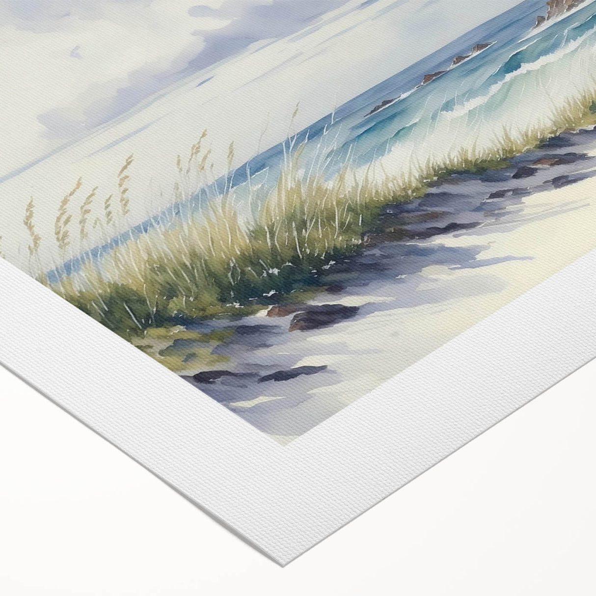Rolled canvas showcasing a vibrant lighthouse landscape design, featuring bold colors and intricate details, ideal for coastal-themed home decor and art enthusiasts.