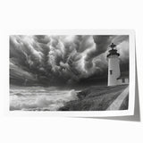 Vibrant rolled print of a coastal lighthouse scene, showcasing vivid colors and intricate details, ideal for home decor or art lovers, packaged securely for delivery.