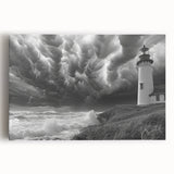 Stretched canvas wall art depicting a serene lighthouse landscape with vibrant colors, perfect for enhancing coastal-themed home decor.