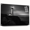 Acrylic glass wall art featuring a side view of a lighthouse design, showcasing vibrant colors and intricate details, ideal for coastal-themed home decor.