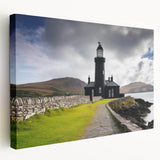 Stretched canvas wall art showcasing a scenic lighthouse design with vibrant colors and intricate details, perfect for coastal-themed decor. The artwork captures the serene beauty of a seaside landscape, ideal for enhancing home aesthetics.