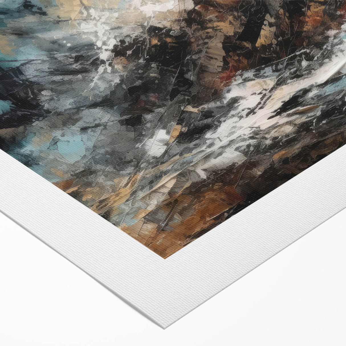 Rolled canvas wall art depicting a serene lighthouse landscape at sunset, showcasing vibrant colors and detailed textures, perfect for coastal-themed decor.