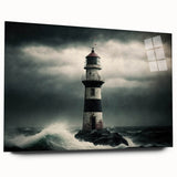 Acrylic glass wall art showcasing a stunning lighthouse landscape design, viewed from the side. The vibrant colors and intricate details make it a perfect decor piece for coastal-themed interiors.