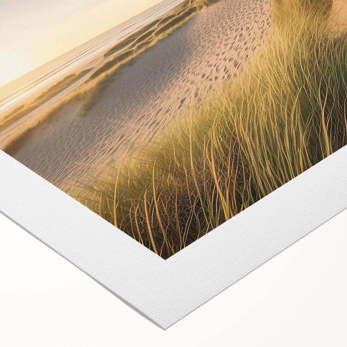 Vibrant rolled canvas wall art depicting a coastal landscape with a lighthouse, showcasing bright blues and greens, ideal for nautical-themed decor.