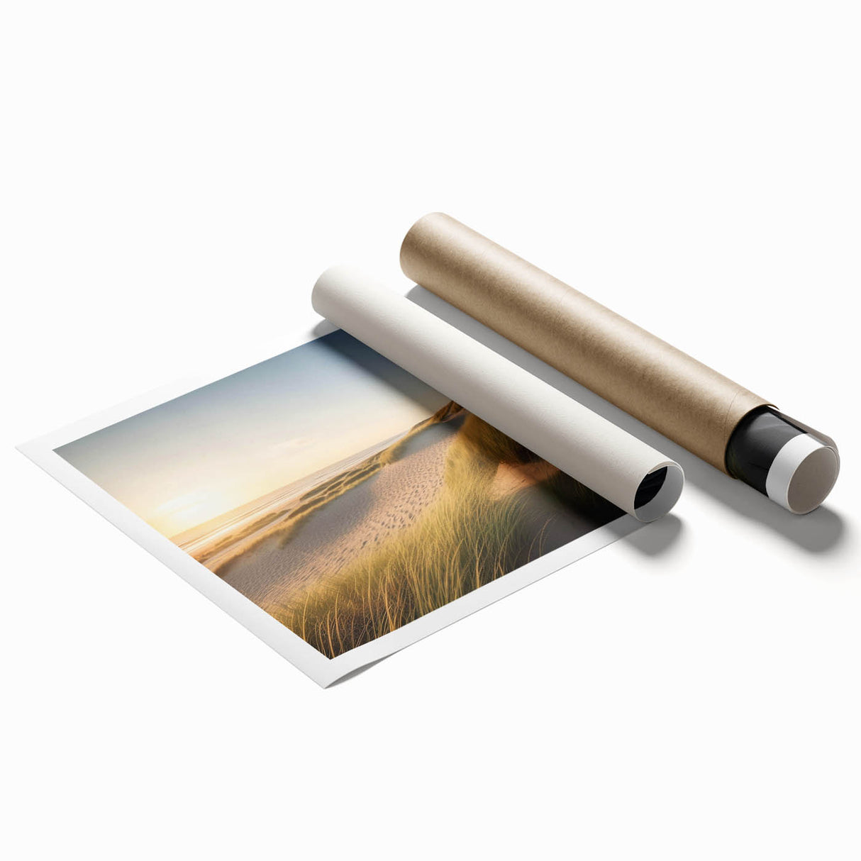 Vibrant rolled canvas print showcasing a scenic lighthouse landscape design, perfect for home decor. Features rich colors and intricate details, emphasizing the serene coastal vibe. Ideal for nautical-themed interiors or art enthusiasts.