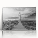Framed acrylic wall art collection featuring a stunning lighthouse design, showcasing vibrant colors and intricate details, ideal for coastal-themed decor.