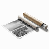 Vibrant rolled print of a coastal lighthouse landscape, showcasing a dramatic sunset, perfect for home decor. Ideal for art enthusiasts seeking serene coastal themes.