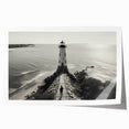 Vibrant rolled canvas print showcasing a serene lighthouse and landscape scene, perfect for coastal-themed decor, packaged securely in a protective tube.