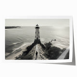 Vibrant rolled canvas print showcasing a serene lighthouse and landscape scene, perfect for coastal-themed decor, packaged securely in a protective tube.