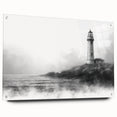Acrylic glass wall art collection showcasing a side view of a lighthouse design, featuring vibrant colors and intricate details, perfect for coastal-themed decor.