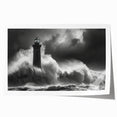 Vibrant rolled print showcasing a serene lighthouse landscape, featuring soft pastels and detailed coastal elements, ideal for modern home decor.