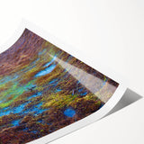 Swamp landscape wall art print showcasing vibrant greens and earthy tones, capturing serene marsh scenery. Ideal for nature lovers and home decor enthusiasts.