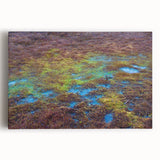 Stretched canvas wall art showcasing a vibrant marsh landscape with lush greenery and tranquil water reflections, perfect for nature-inspired decor.