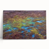 Vibrant marsh landscape wall art on stretched canvas, showcasing lush greenery and tranquil water reflections, ideal for enhancing home decor with nature-inspired aesthetics.