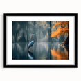 Framed wall art featuring a serene marsh landscape with vibrant greens and blues, showcasing a tranquil swamp scene, ideal for nature enthusiasts and home decor.