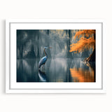 Framed wall art featuring a serene marsh landscape in earthy tones, showcasing lush greenery and a tranquil swamp view, perfect for enhancing home decor.