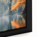Framed canvas wall art showcasing a vibrant marsh landscape with lush greenery and tranquil water reflections, perfect for nature-inspired decor.