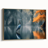 Framed canvas wall art featuring a serene marsh landscape with vibrant greens and gold accents, showcasing nature's beauty in a stylish design. Perfect for home decor.
