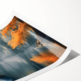 Vibrant rolled print showcasing a serene marsh landscape with lush greenery and reflective water, perfect for enhancing home decor with nature-inspired art.