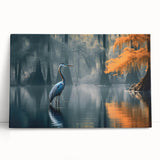 Stretched canvas wall art depicting a serene marsh landscape with rich greens and blues, ideal for nature lovers and home decor enthusiasts. Perfect for adding tranquility to any space.
