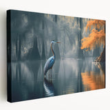 Stretched canvas wall art showcasing a serene marsh landscape with vibrant greens and blues, ideal for nature enthusiasts seeking home decor inspiration.