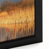 Framed canvas artwork showcasing a vibrant marsh landscape with rich greens and browns, capturing the serene beauty of nature in a swamp setting.