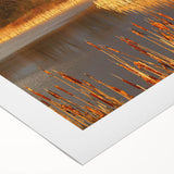 Rolled canvas art displaying a vibrant landscape of a marshy swamp, featuring rich greens and blues, ideal for nature-themed decor or eco-friendly spaces.